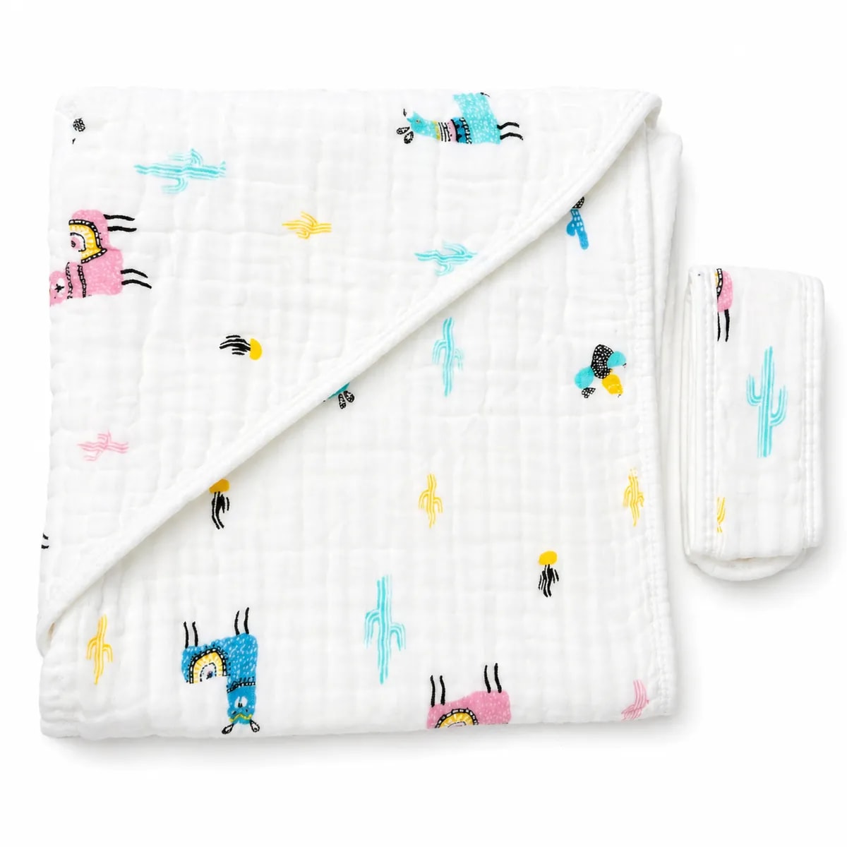 Crinkled Muslin Hooded Blanket