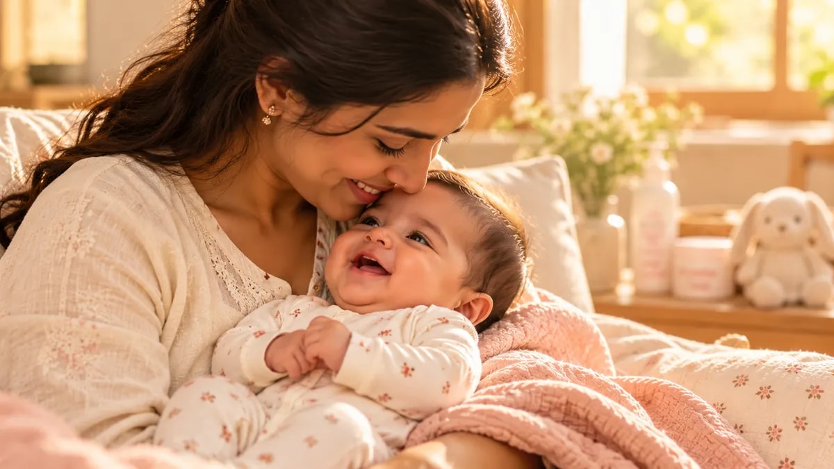 Sunlit Mother and Baby Cuddle.png